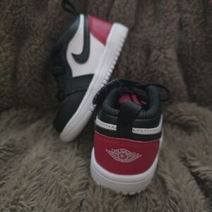 Jordan Kids Black, Red, and White Sneakers